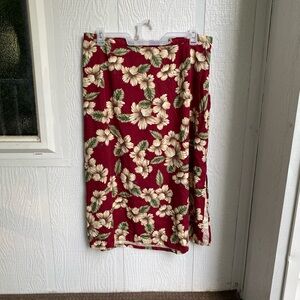 White Stag Women's Floral Maxi Side Slit Rayon Skirt Size 18W/20W